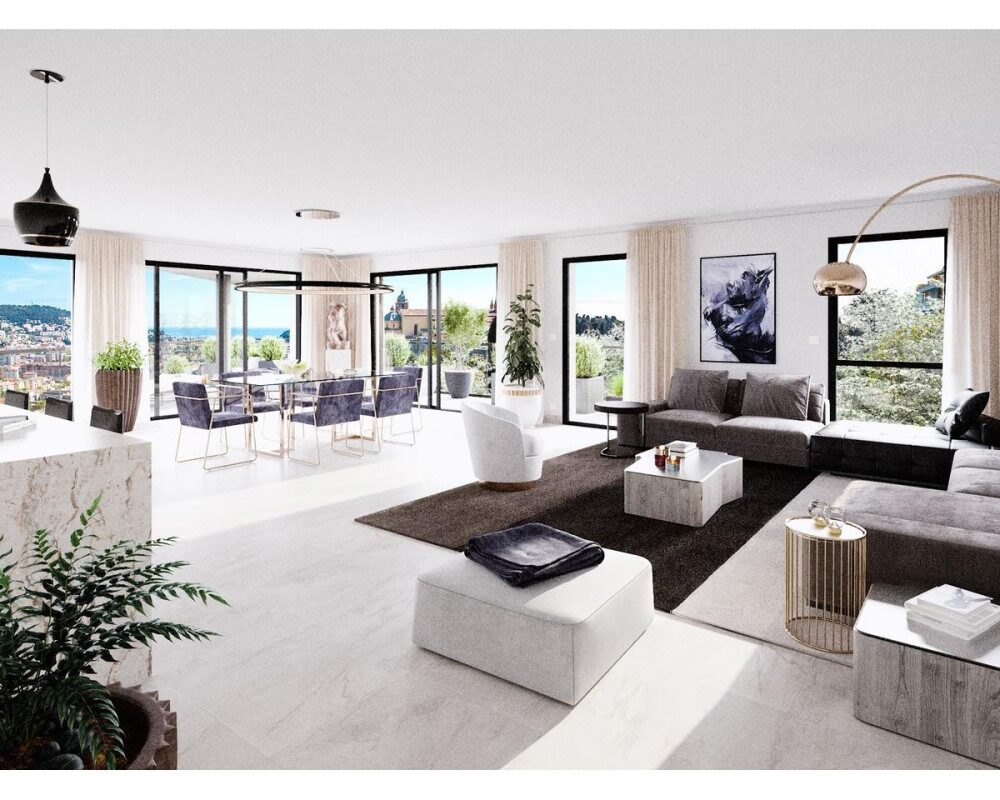 2 piÃ¨ces de prestige avec vue mer dans une rÃ©sidence neuve Ã  Cimiez  