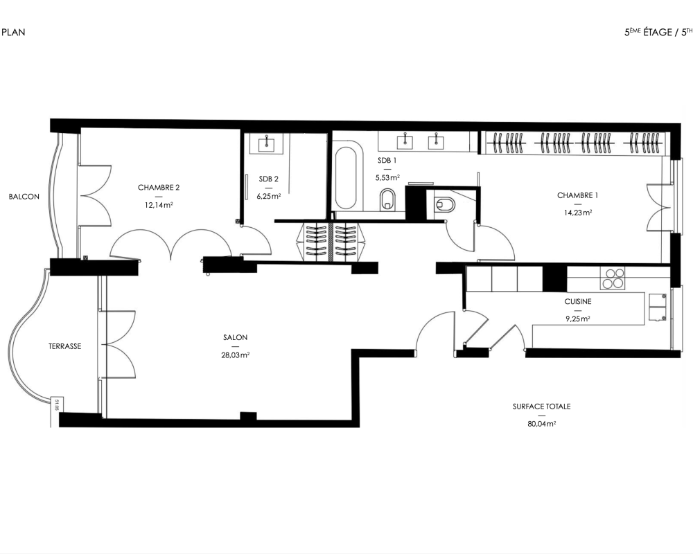 Nizza Victor Hugo - Elegante appartamento di 3 locali di 80 mÂ² con vista libera