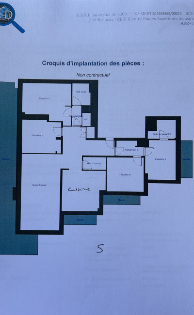plan Appartement 5 pièces Nice Cimiez